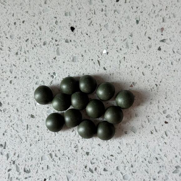 13 Y2K Vintage Sewing Buttons Lot Dome Matte Green Round Shank DIY Art ~1/2" - Picture 1 of 6